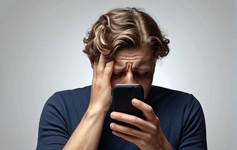 **Stressed person constantly checking phone, feeling overwhelmed by notifications.** (For "Die dunkle Seite der ständigen Erreichbarkeit")