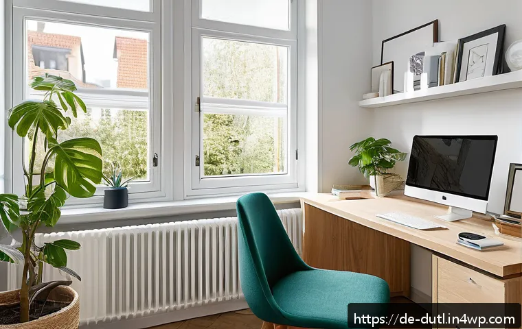 디지털 환경에서의 주의력 훈련 - A modern, tidy home office in a typical German apartment with minimalist Scandinavian-style furnitur...