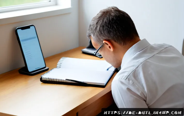Home 17 주의력 분산을 방지하는 방법 - Photorealistic home office scene in Germany, focused middle-aged professional working at a clean woo...
